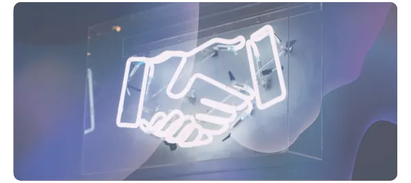 Neonschild mit Handgrüß