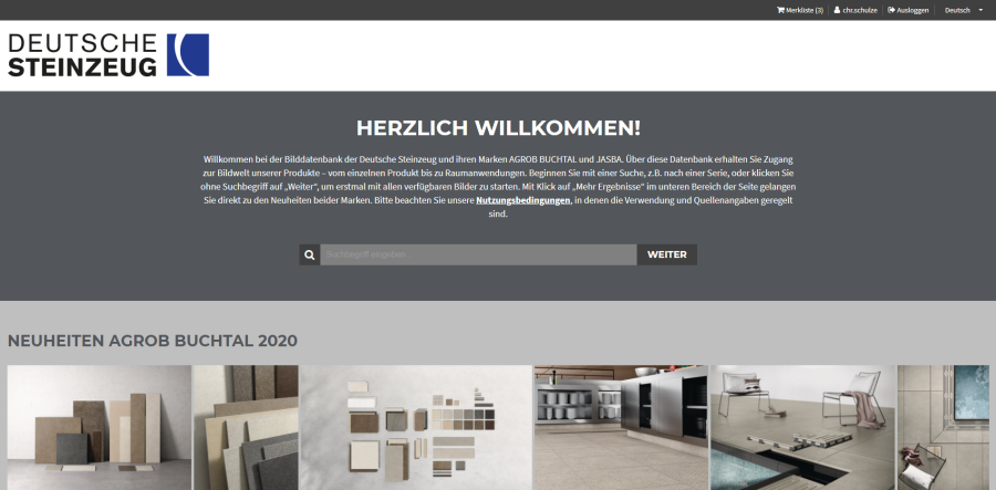 SixOMC Screenshot Deutsche Steinzeug Startseite AssetPortal