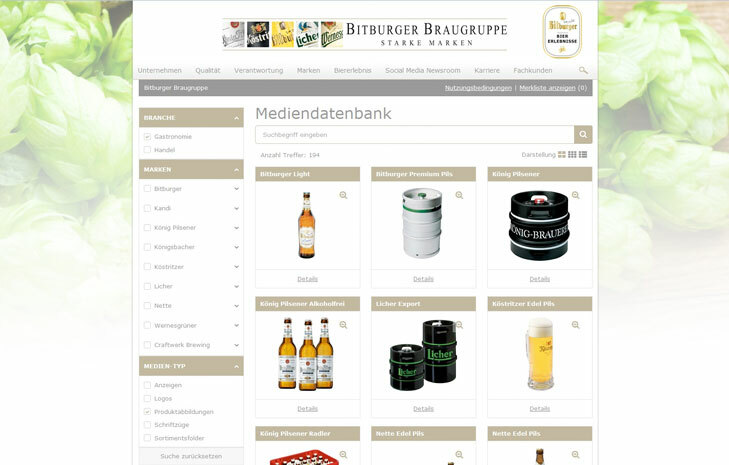 Screenshot der Benutzeroberfläche des Six OMC bei der Nutzung durch die Bitburger Braugruppe